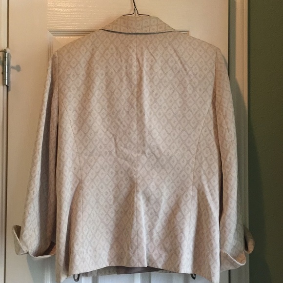 Beige Brwn Geometric pattern Blazer KASPER 14 Suit - Picture 4 of 8